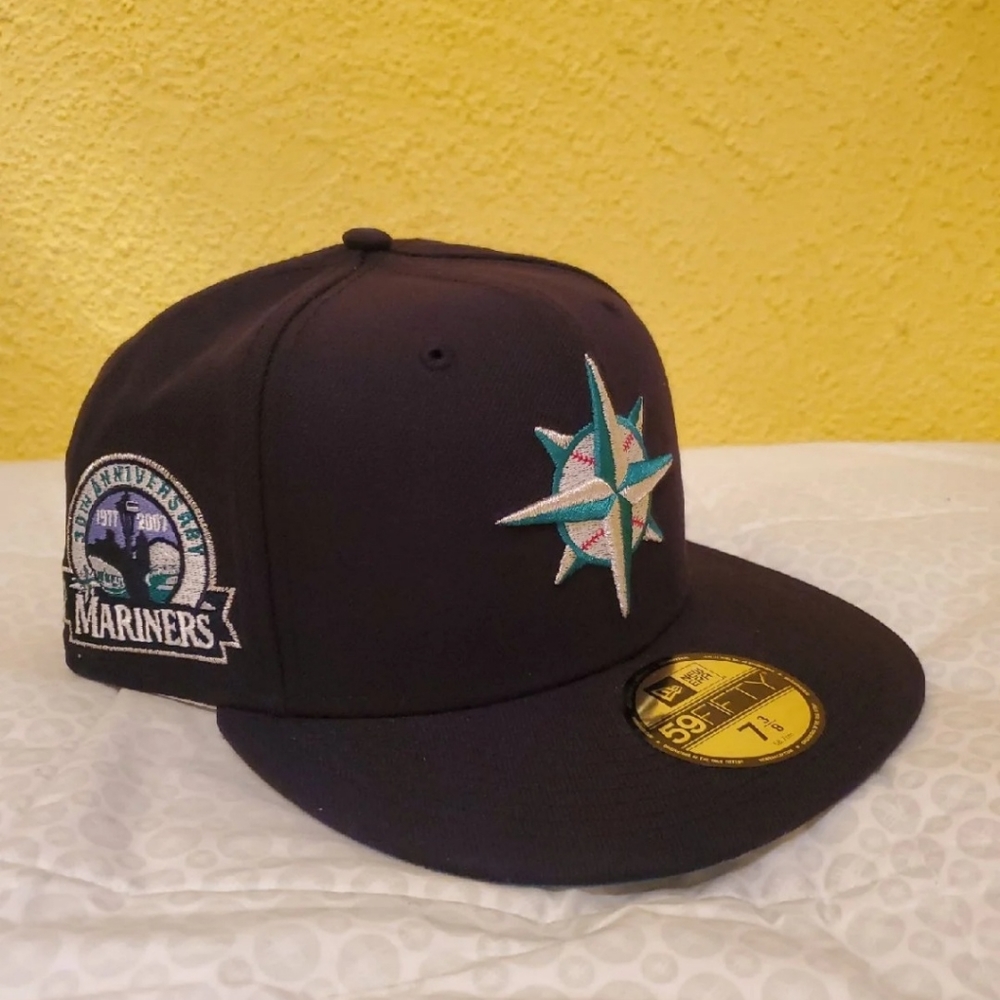 New Era 59Fifty Seattle Mariners Fitted Hat Size 7 3/8 "30th Anniversary"